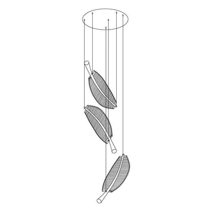 Leaf Crystal Spiral LED Chandelier
