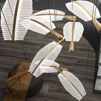 Leaf Crystal Spiral LED Chandelier