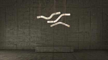 Glacera Simplicity Alabaster Curved Chandelier