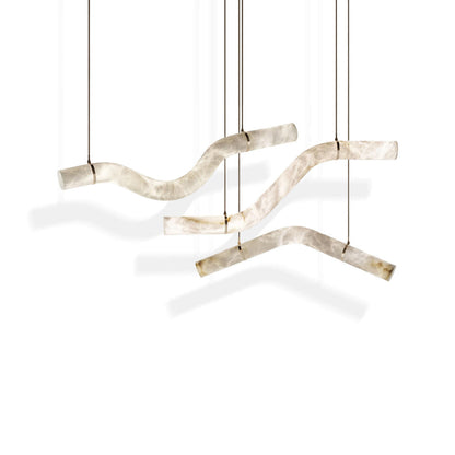 Glacera Simplicity Alabaster Curved Chandelier