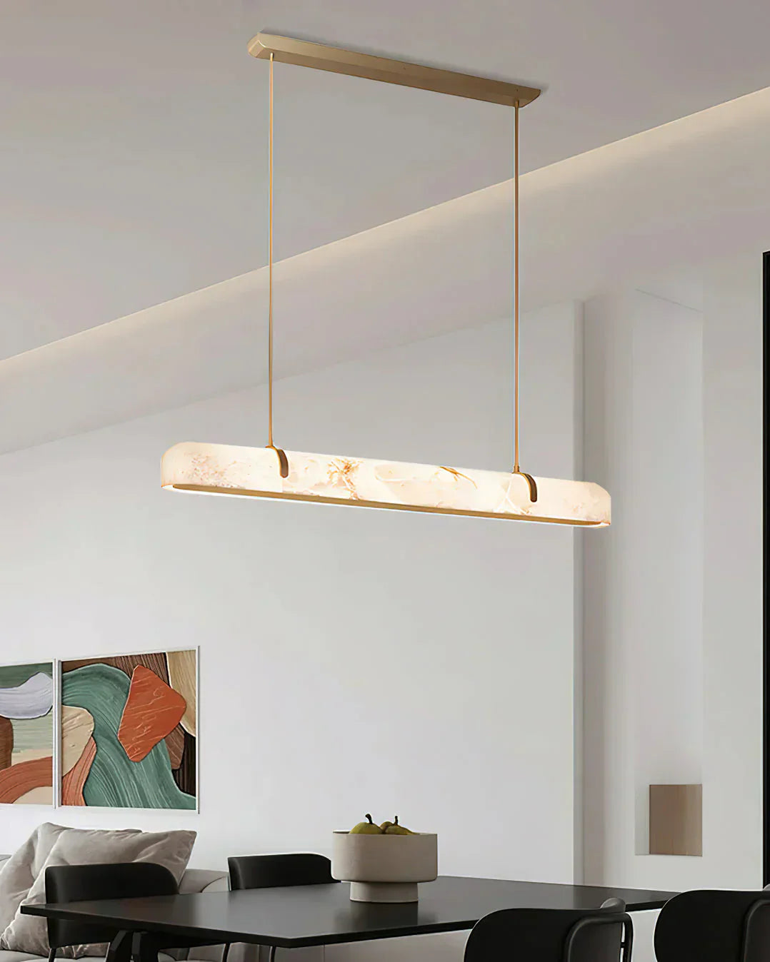 Linear Alabaster Chandelier, Kitchen Island Pendant Light - Richardrider