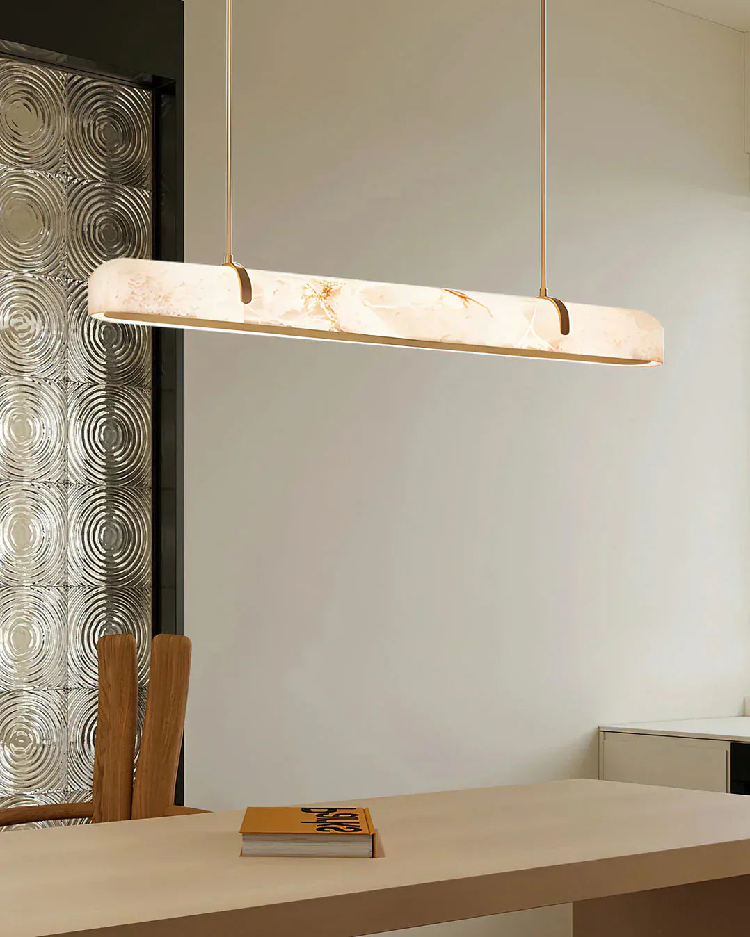 Linear Alabaster Chandelier, Kitchen Island Pendant Light - Richardrider
