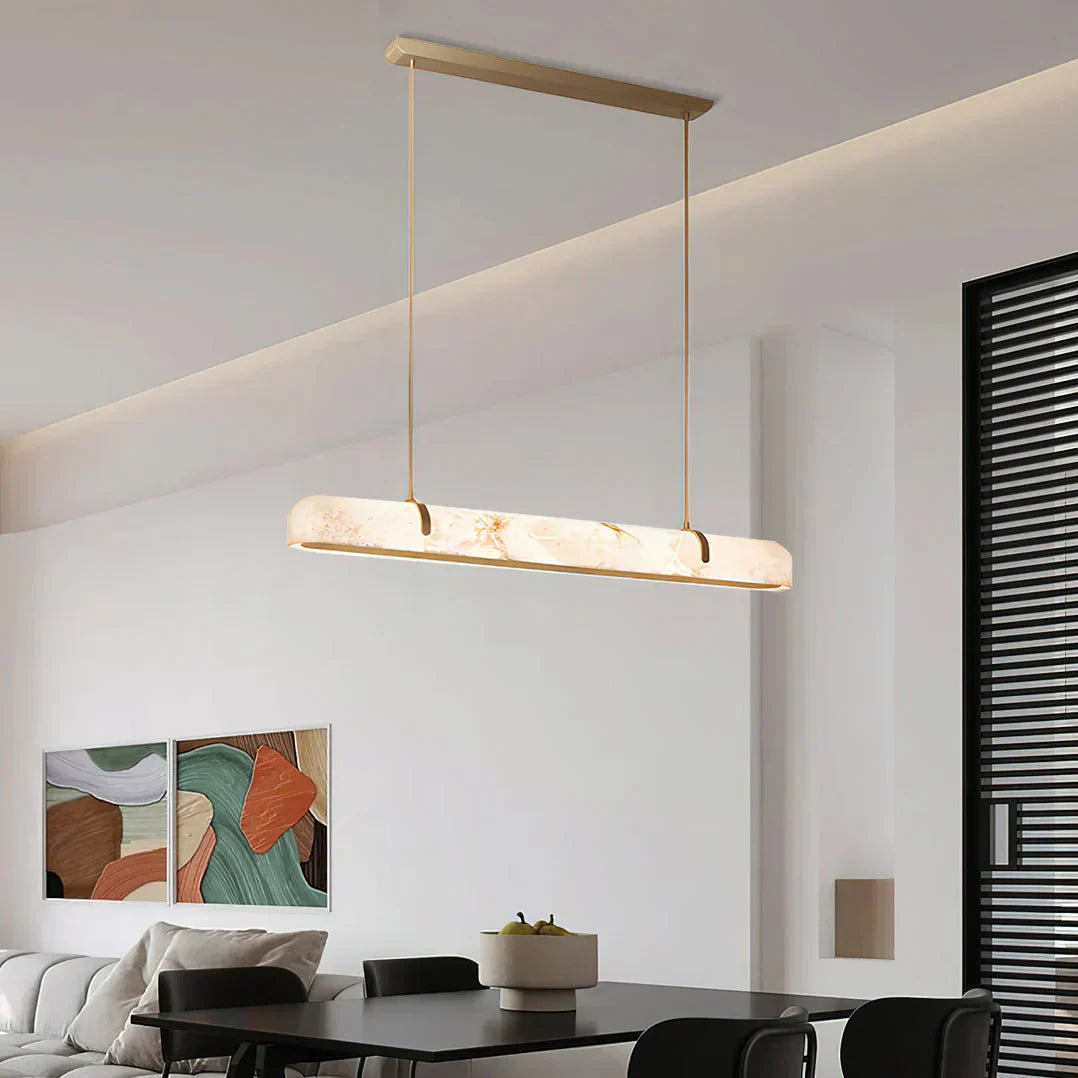 Linear Alabaster Chandelier, Kitchen Island Pendant Light - Richardrider