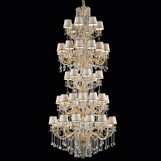 Long golden maria theresa chandelier