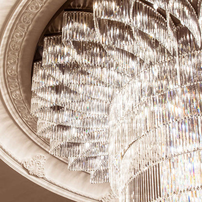 Long hotel lobby crystal chandelier