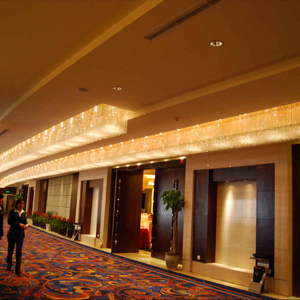 Long reception crystal chandelier