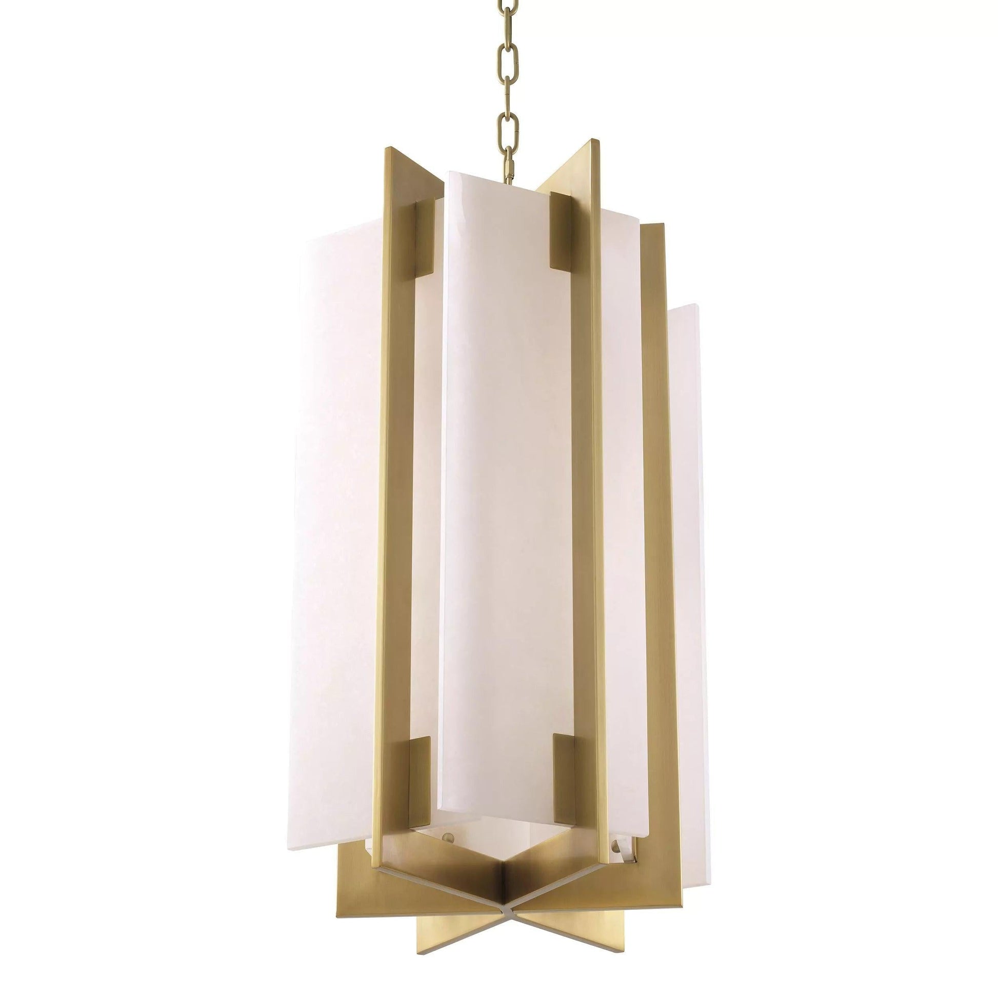 Lugano Modern Brass Alabaster Chandelier - (Antique Brass Finish | Alabaster) - Richardrider