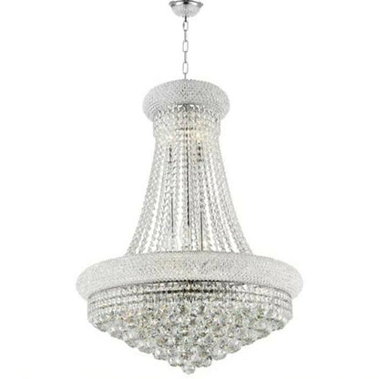 Luxury Empire Foyer K9 Crystal Chandelier Affordable Pendant Ceiling Light Fixture In Gold/ Chrome Finish