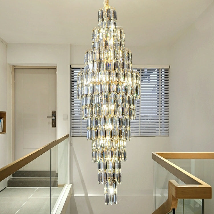 Luxury Large Foyer Staircase K9 Crystal Chandelier Long Ceiling Lighting Fixture For Living Room Hall - Richardrider