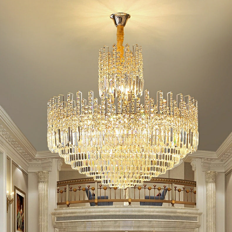 Luxury Hotel Hallway Ceiling Lighting Fixture Large Round Crystal Chandelier For Foyer Living Room Staircase - Richardrider