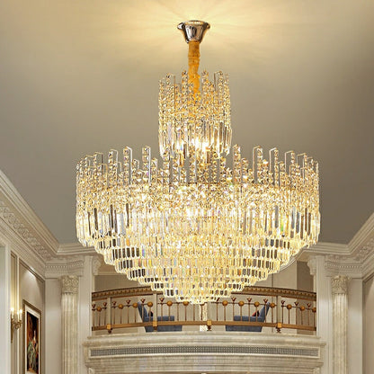 Luxury Hotel Hallway Ceiling Lighting Fixture Large Round Crystal Chandelier For Foyer Living Room Staircase - Richardrider