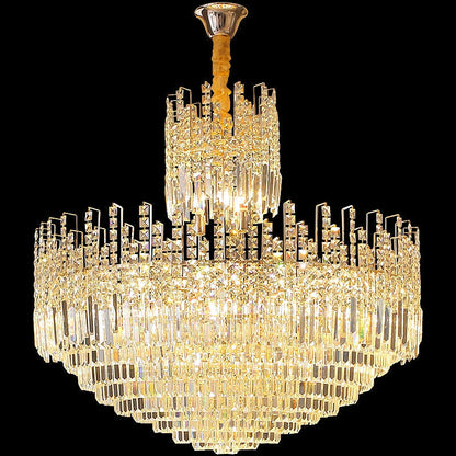 Luxury Hotel Hallway Ceiling Lighting Fixture Large Round Crystal Chandelier For Foyer Living Room Staircase - Richardrider