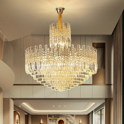 Luxury Hotel Hallway Ceiling Lighting Fixture Large Round Crystal Chandelier For Foyer Living Room Staircase - Richardrider