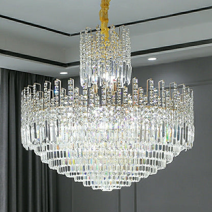 Luxury Hotel Hallway Ceiling Lighting Fixture Large Round Crystal Chandelier For Foyer Living Room Staircase - Richardrider
