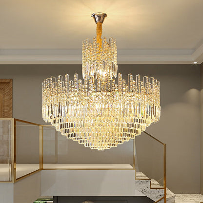 Luxury Hotel Hallway Ceiling Lighting Fixture Large Round Crystal Chandelier For Foyer Living Room Staircase - Richardrider
