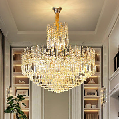 Luxury Hotel Hallway Ceiling Lighting Fixture Large Round Crystal Chandelier For Foyer Living Room Staircase - Richardrider