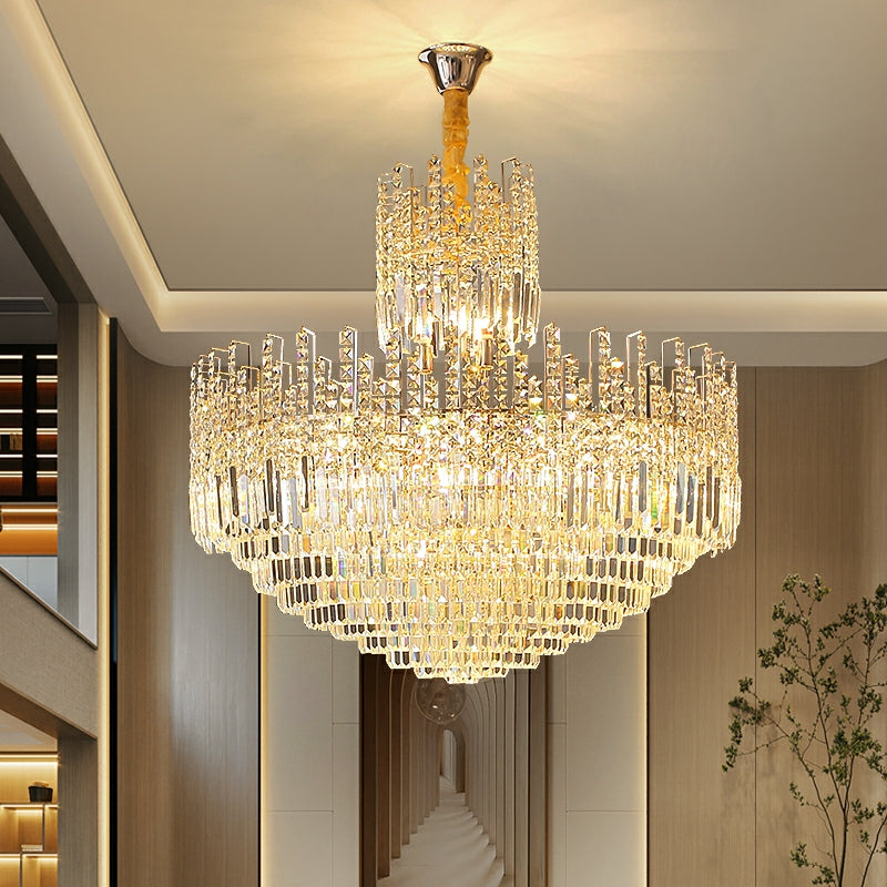 Luxury Hotel Hallway Ceiling Lighting Fixture Large Round Crystal Chandelier For Foyer Living Room Staircase - Richardrider