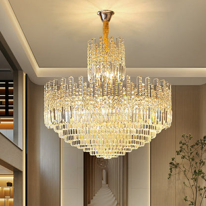 Luxury Hotel Hallway Ceiling Lighting Fixture Large Round Crystal Chandelier For Foyer Living Room Staircase - Richardrider