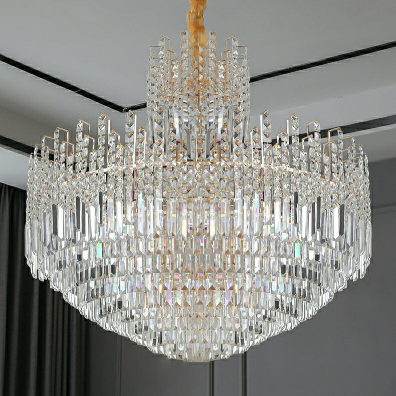 Luxury Hotel Hallway Ceiling Lighting Fixture Large Round Crystal Chandelier For Foyer Living Room Staircase - Richardrider
