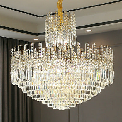 Luxury Hotel Hallway Ceiling Lighting Fixture Large Round Crystal Chandelier For Foyer Living Room Staircase - Richardrider