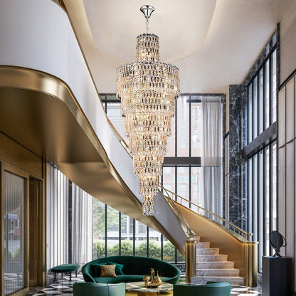 Luxury Large Crystal Chandelier For Hight Ceiling Living Room Long Staircase Light Fixture - Richardrider