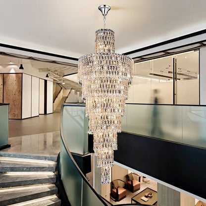 Luxury Large Crystal Chandelier For Hight Ceiling Living Room Long Staircase Light Fixture - Richardrider