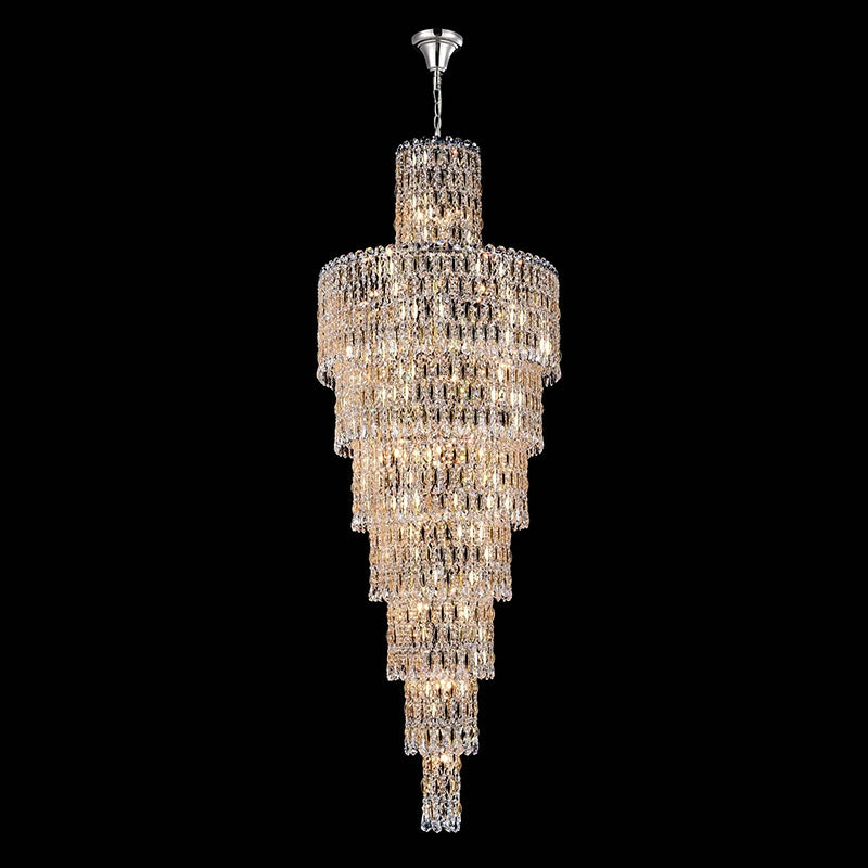 Luxury Large Crystal Chandelier For Hight Ceiling Living Room Long Staircase Light Fixture - Richardrider
