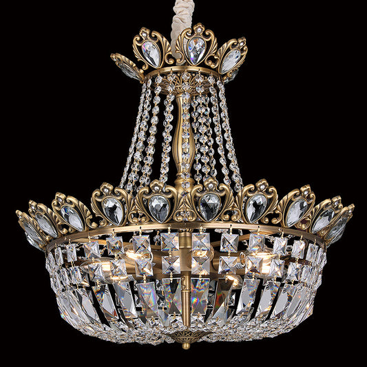Small burnished brass chandelier