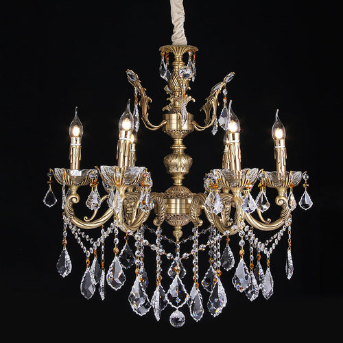 6 lights brass chandeliers for sale