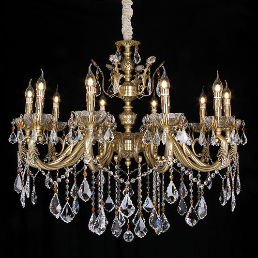 10 lights brushed brass chandelier