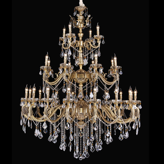 3 layers large brass candelabra chandelier