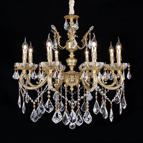 8 lights aged brass chandelier