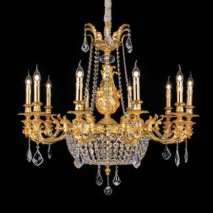 22 lights brass hanging chandeliers