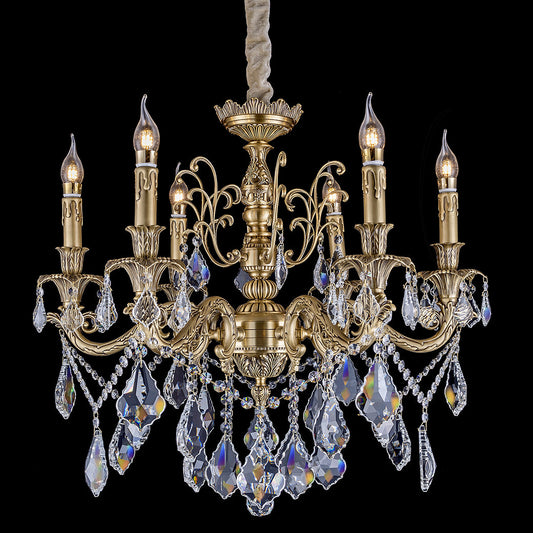 6 lights mini brass chandelier