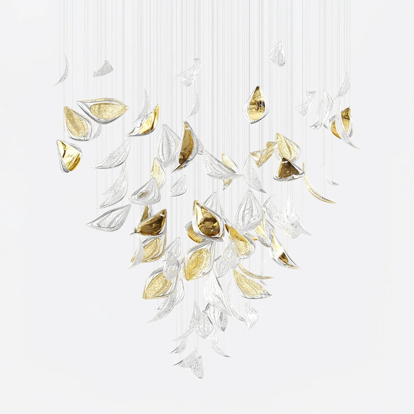Golden Floating Leaves Chandelier