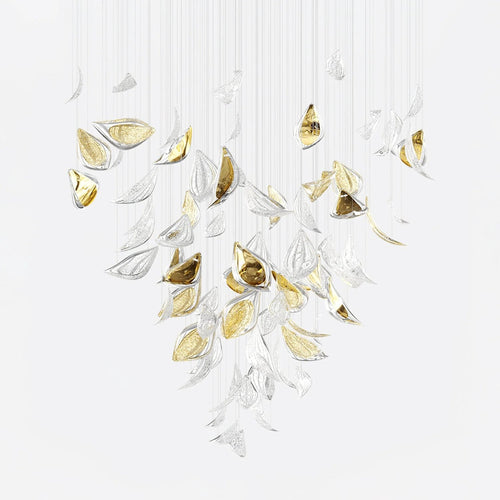 Golden Floating Leaves Chandelier