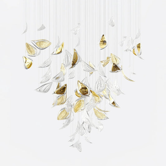 Golden Floating Leaves Chandelier