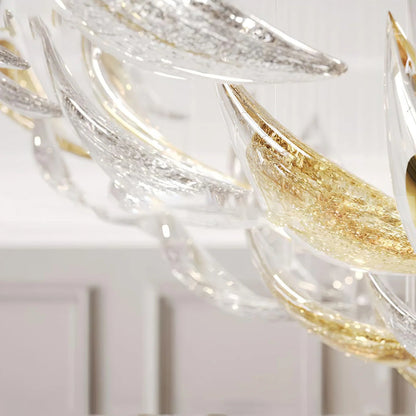 Golden Floating Leaves Chandelier