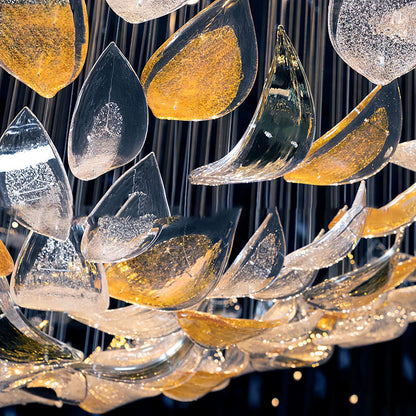 Golden Floating Leaves Chandelier
