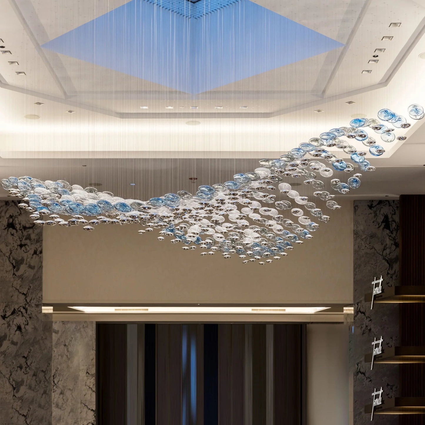 Flying Wave Glass bubble Chandelier