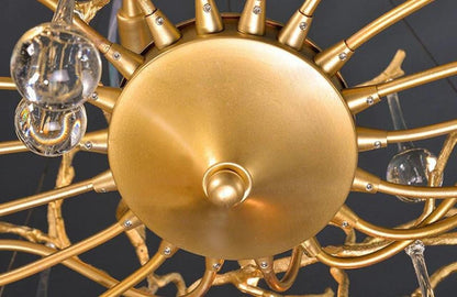 Madelena Crystal Droplet Gold Tree Branch Chandelier - A Chandelier That Looks Like Tree Branches