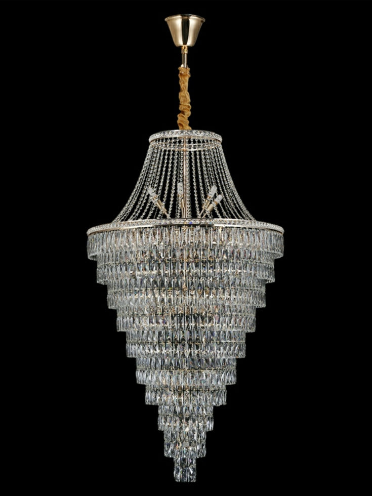 Magnificent Extra Large Foyer Hall Chandelier Tiered Crystal Ceiling Lighting Fixture For Living Room Decor - Richardrider