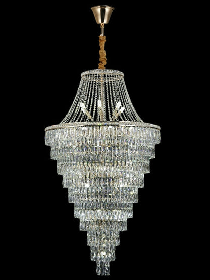 Magnificent Extra Large Foyer Hall Chandelier Tiered Crystal Ceiling Lighting Fixture For Living Room Decor - Richardrider