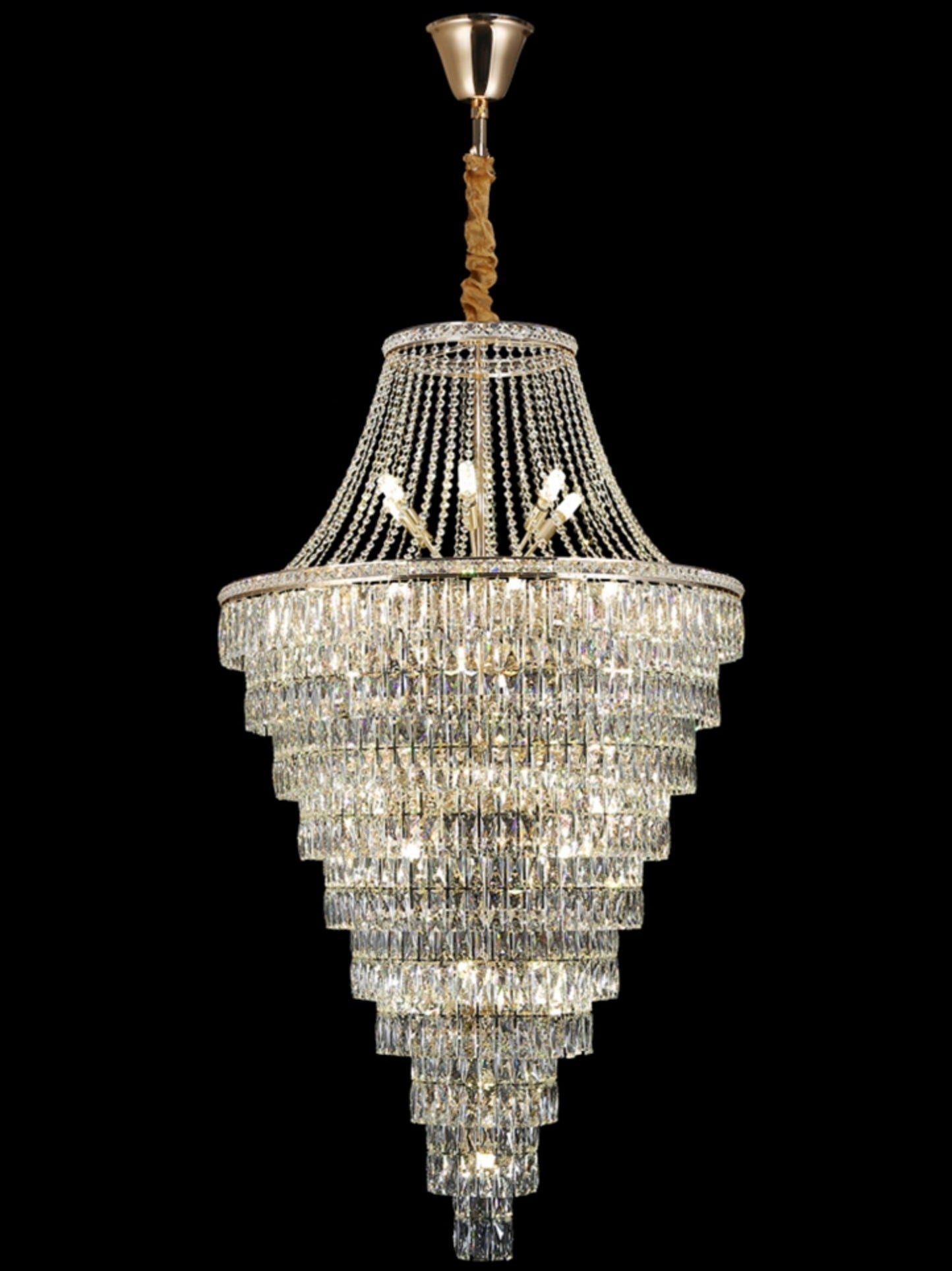 Magnificent Extra Large Foyer Hall Chandelier Tiered Crystal Ceiling Lighting Fixture For Living Room Decor - Richardrider