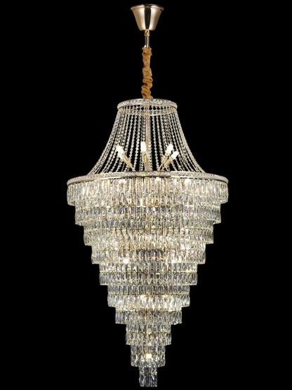 Magnificent Extra Large Foyer Hall Chandelier Tiered Crystal Ceiling Lighting Fixture For Living Room Decor - Richardrider