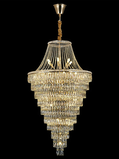 Magnificent Extra Large Foyer Hall Chandelier Tiered Crystal Ceiling Lighting Fixture For Living Room Decor - Richardrider