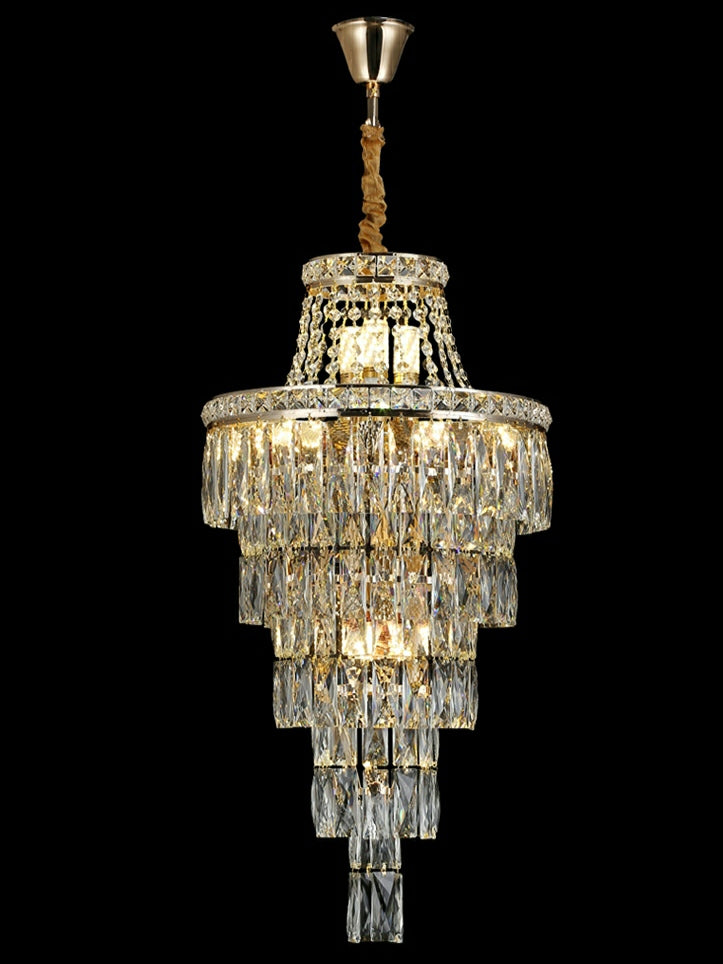 Magnificent Extra Large Foyer Hall Chandelier Tiered Crystal Ceiling Lighting Fixture For Living Room Decor - Richardrider