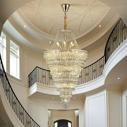Magnificent Extra Large Foyer Hall Chandelier Tiered Crystal Ceiling Lighting Fixture For Living Room Decor - Richardrider