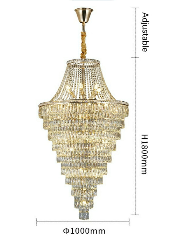 Magnificent Extra Large Foyer Hall Chandelier Tiered Crystal Ceiling Lighting Fixture For Living Room Decor - Richardrider