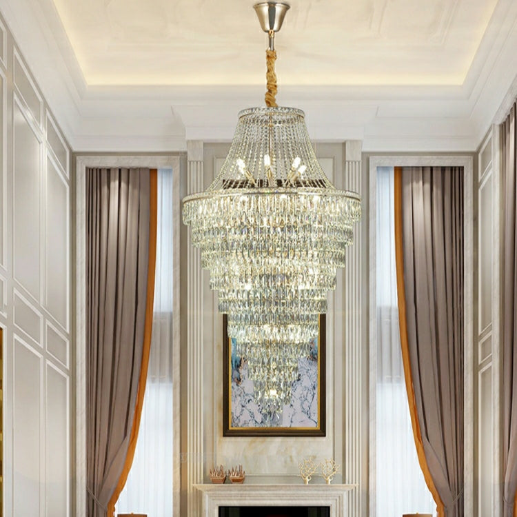 Magnificent Extra Large Foyer Hall Chandelier Tiered Crystal Ceiling Lighting Fixture For Living Room Decor - Richardrider
